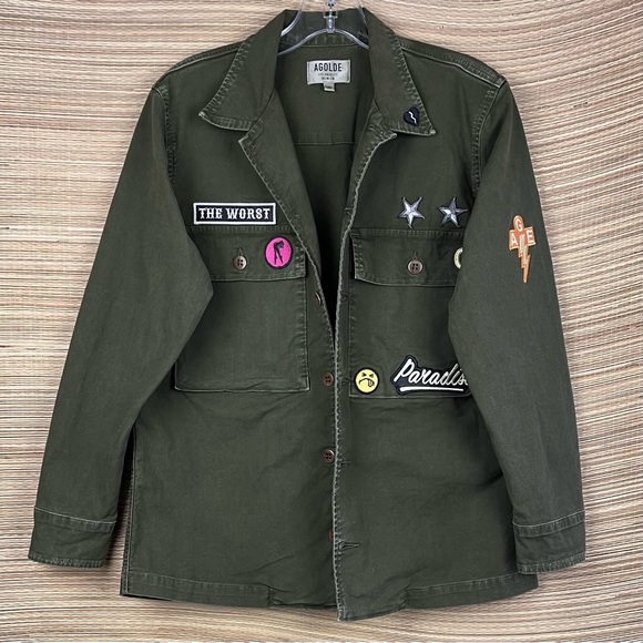 AGOLDE PREMIUM x REVOLVE Stella Utility Shirt Jacket Military In Paradise XS - Picture 2 of 13